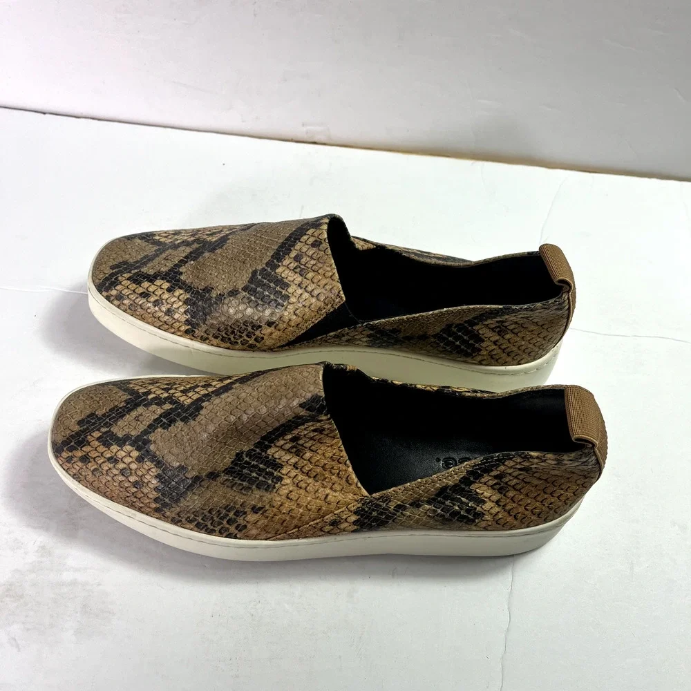 Vince Sneakers Womens 7.5M EUR 37.5 Saxon 2 Snakeskin Leather Platform Slip On